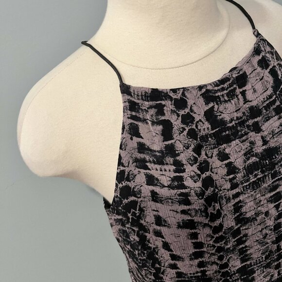 Tart Sleeveless Printed Crepe Shift Dress Animal Brown Multi/Solarized Croc Sz M - Picture 1 of 6